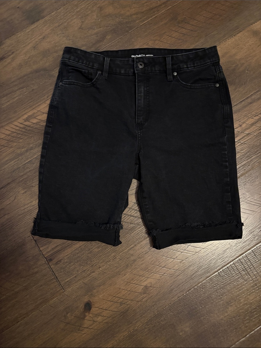 Style & Co. Black Denim Bermuda Shorts